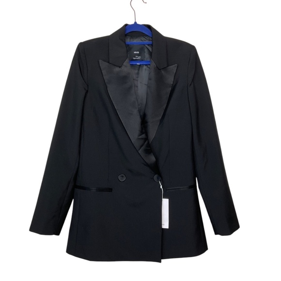 Mango Nuit Wool Tuxedo Blazer NWT - Picture 2 of 10